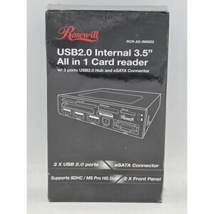 Rosewill RCR-AK-IM5002 USB2.0 -75in1- Card Reader w/3x USB2.0 ports & eSATA New